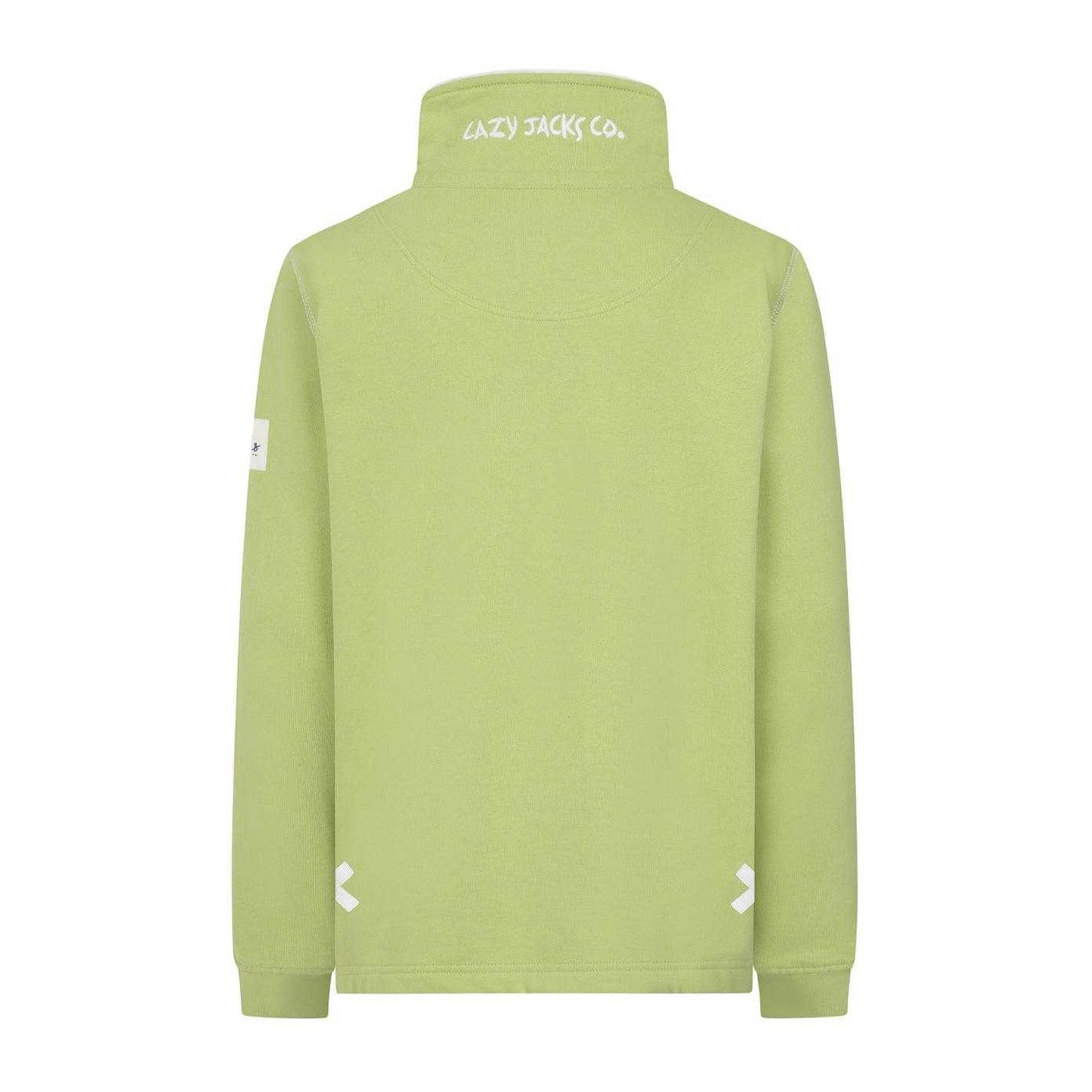 Lime - Back - Lazy Jacks Womens-Ladies Quarter Zip Sweatshirt