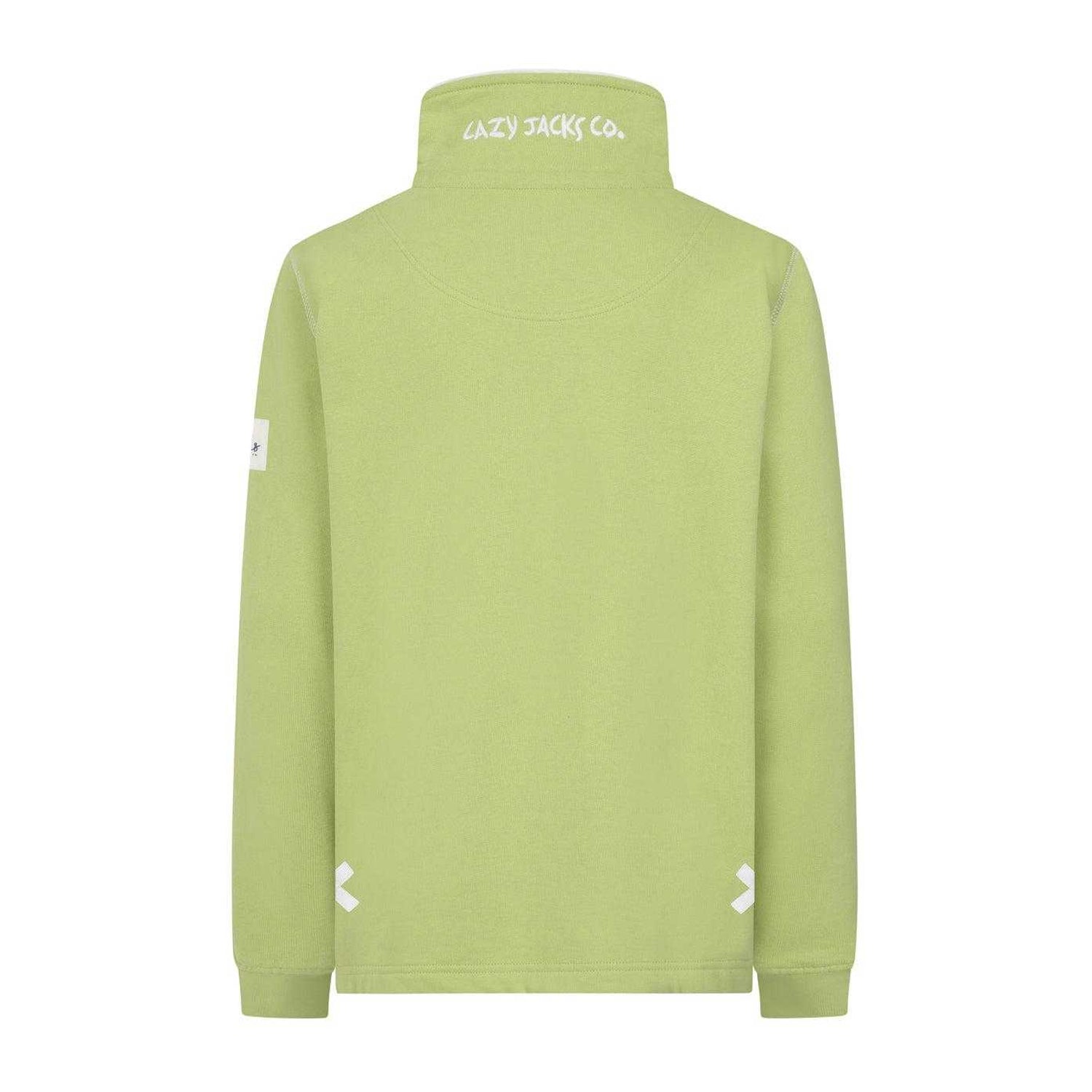 Lime - Back - Lazy Jacks Womens-Ladies Quarter Zip Sweatshirt