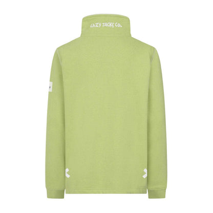 Lime - Back - Lazy Jacks Womens-Ladies Quarter Zip Sweatshirt
