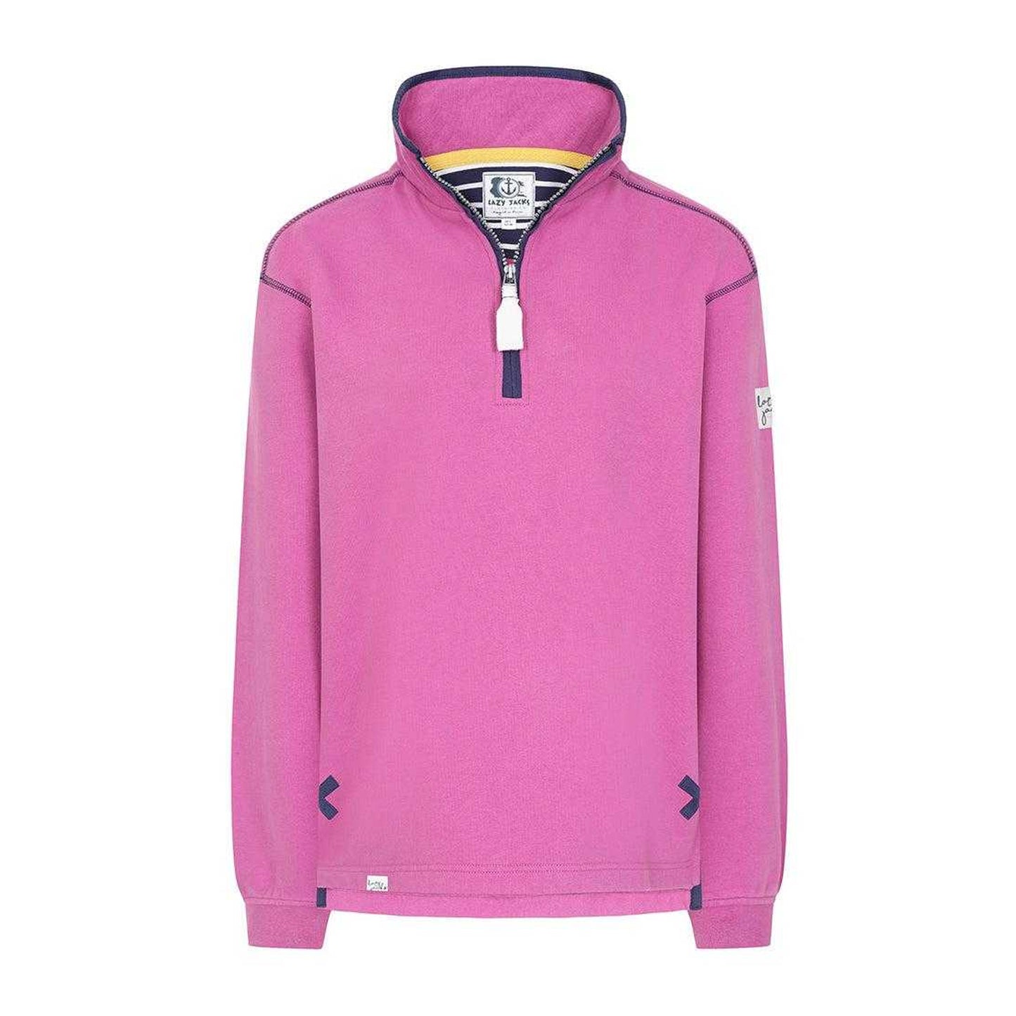 Raspberry - Front - Lazy Jacks Womens-Ladies Quarter Zip Sweatshirt