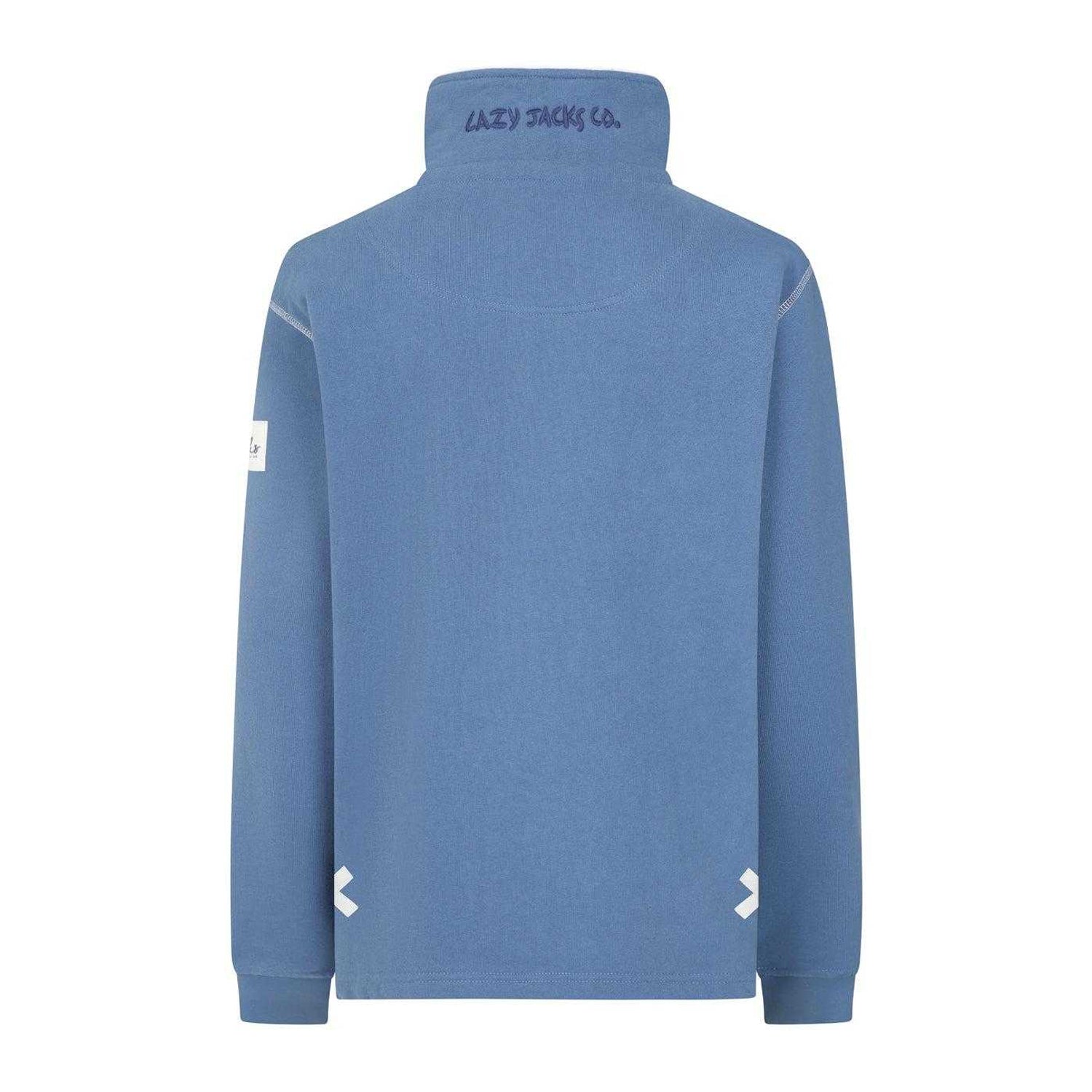 Blue - Back - Lazy Jacks Womens-Ladies Quarter Zip Sweatshirt