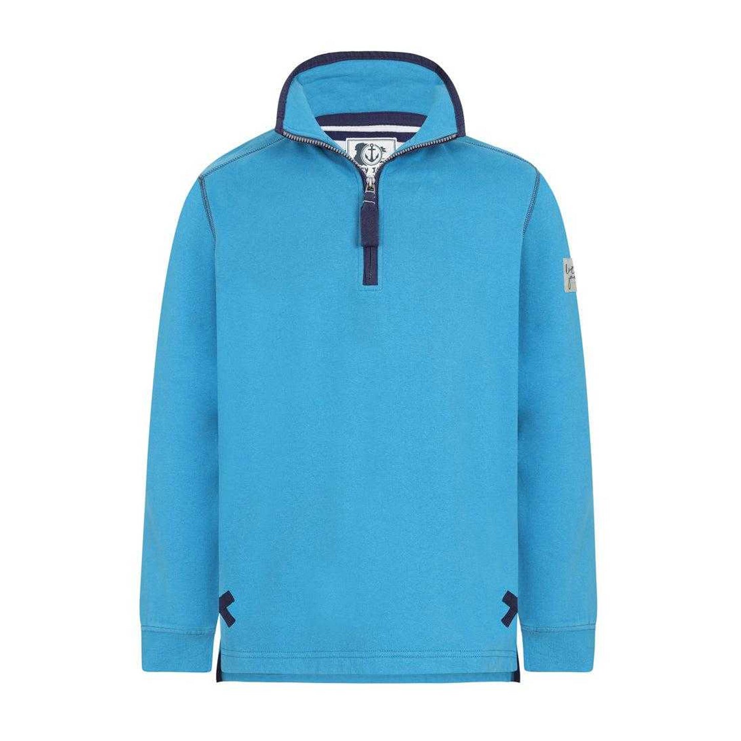Turquoise - Front - Lazy Jacks Womens-Ladies Quarter Zip Sweatshirt