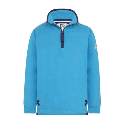 Turquoise - Front - Lazy Jacks Womens-Ladies Quarter Zip Sweatshirt
