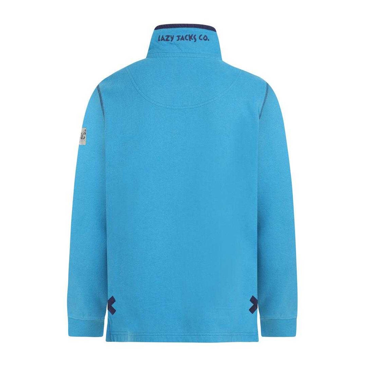 Turquoise - Back - Lazy Jacks Womens-Ladies Quarter Zip Sweatshirt