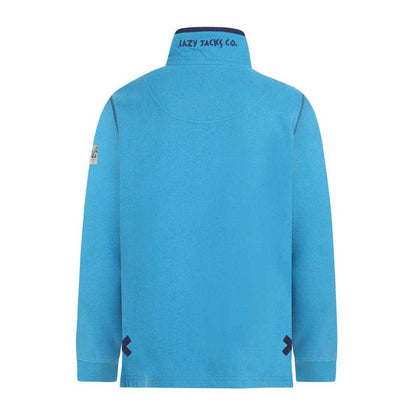 Turquoise - Back - Lazy Jacks Womens-Ladies Quarter Zip Sweatshirt