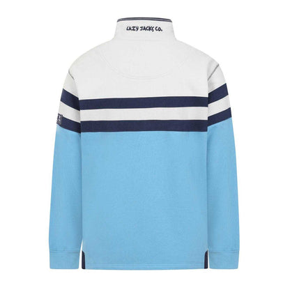 Ocean Blue - Back - Lazy Jacks Mens Quarter Zip Sweatshirt