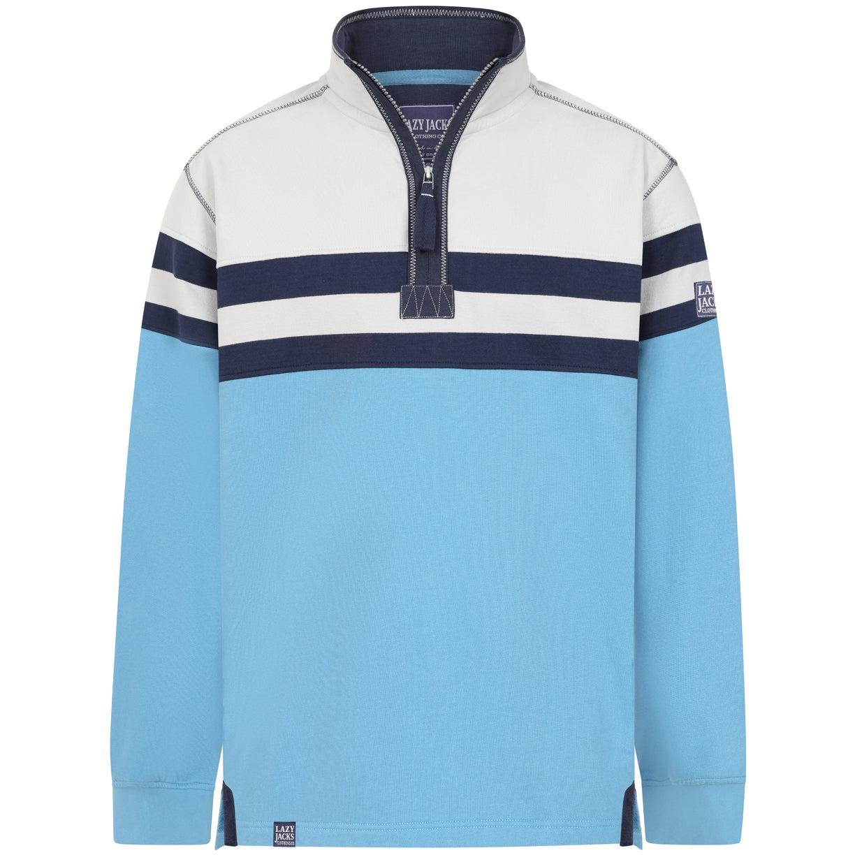 Ocean - Front - Lazy Jacks Mens Quarter Zip Sweatshirt