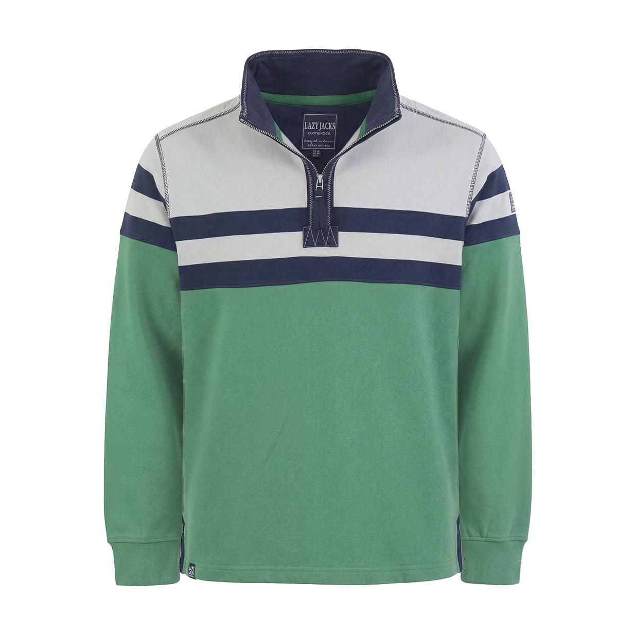 Seaweed - Front - Lazy Jacks Mens Quarter Zip Sweatshirt