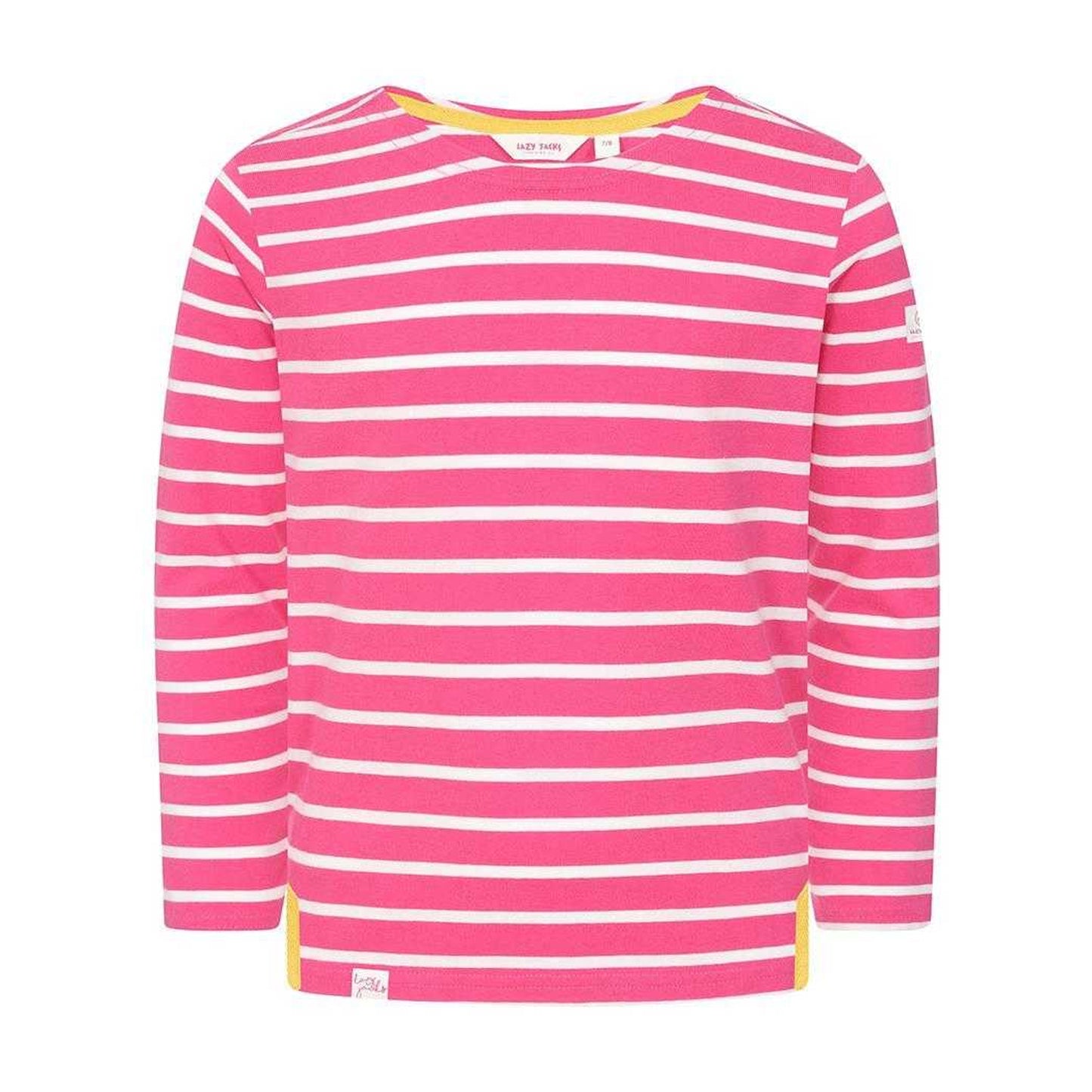 Sorbet - Front - Lazy Jacks Girls Breton Contrast Striped Long-Sleeved Top