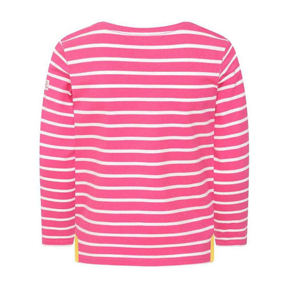 Sorbet - Back - Lazy Jacks Girls Breton Contrast Striped Long-Sleeved Top
