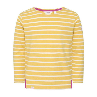 Lemon - Front - Lazy Jacks Girls Breton Contrast Striped Long-Sleeved Top