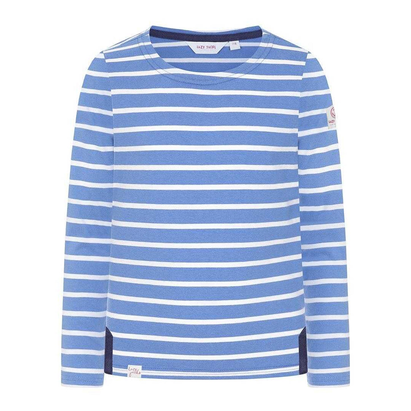 Sapphire - Front - Lazy Jacks Girls Breton Contrast Striped Long-Sleeved Top