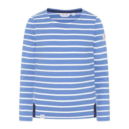 Sapphire - Front - Lazy Jacks Girls Breton Contrast Striped Long-Sleeved Top