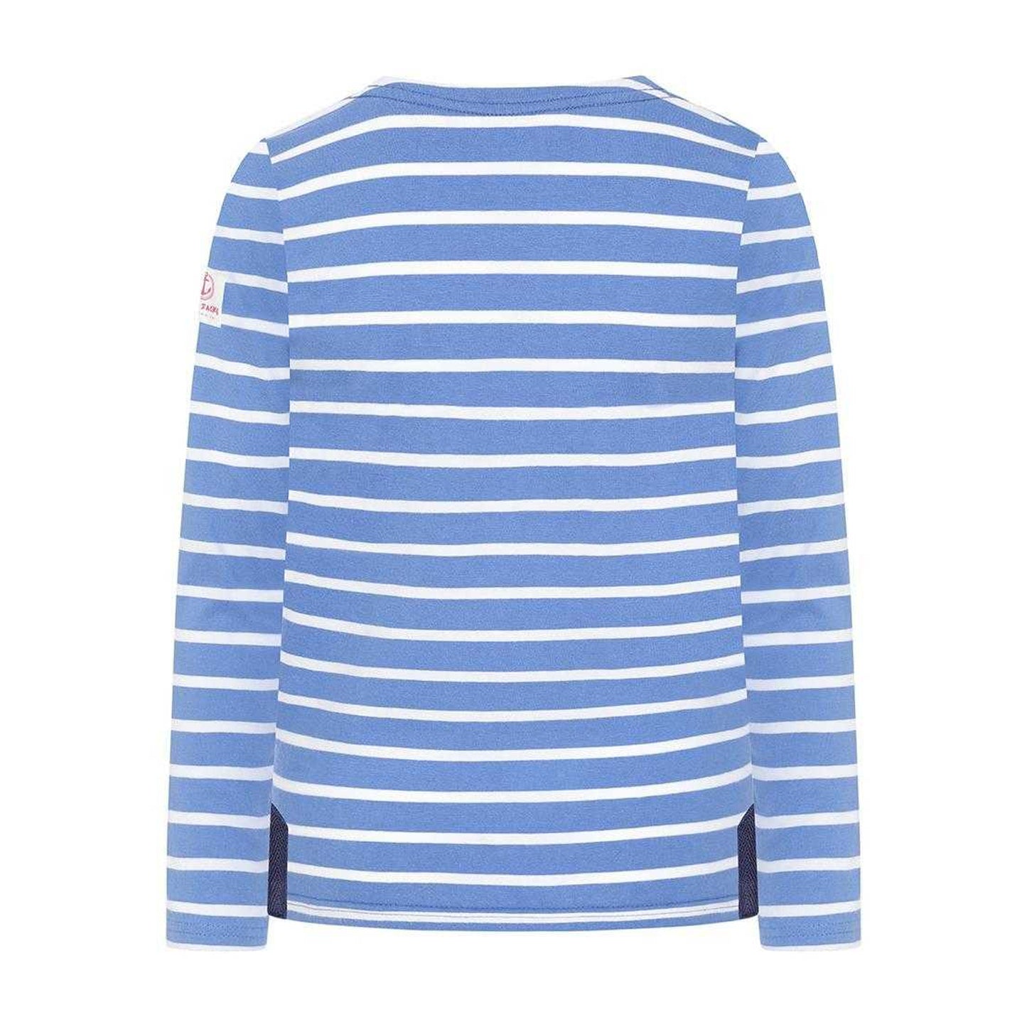 Sapphire - Back - Lazy Jacks Girls Breton Contrast Striped Long-Sleeved Top