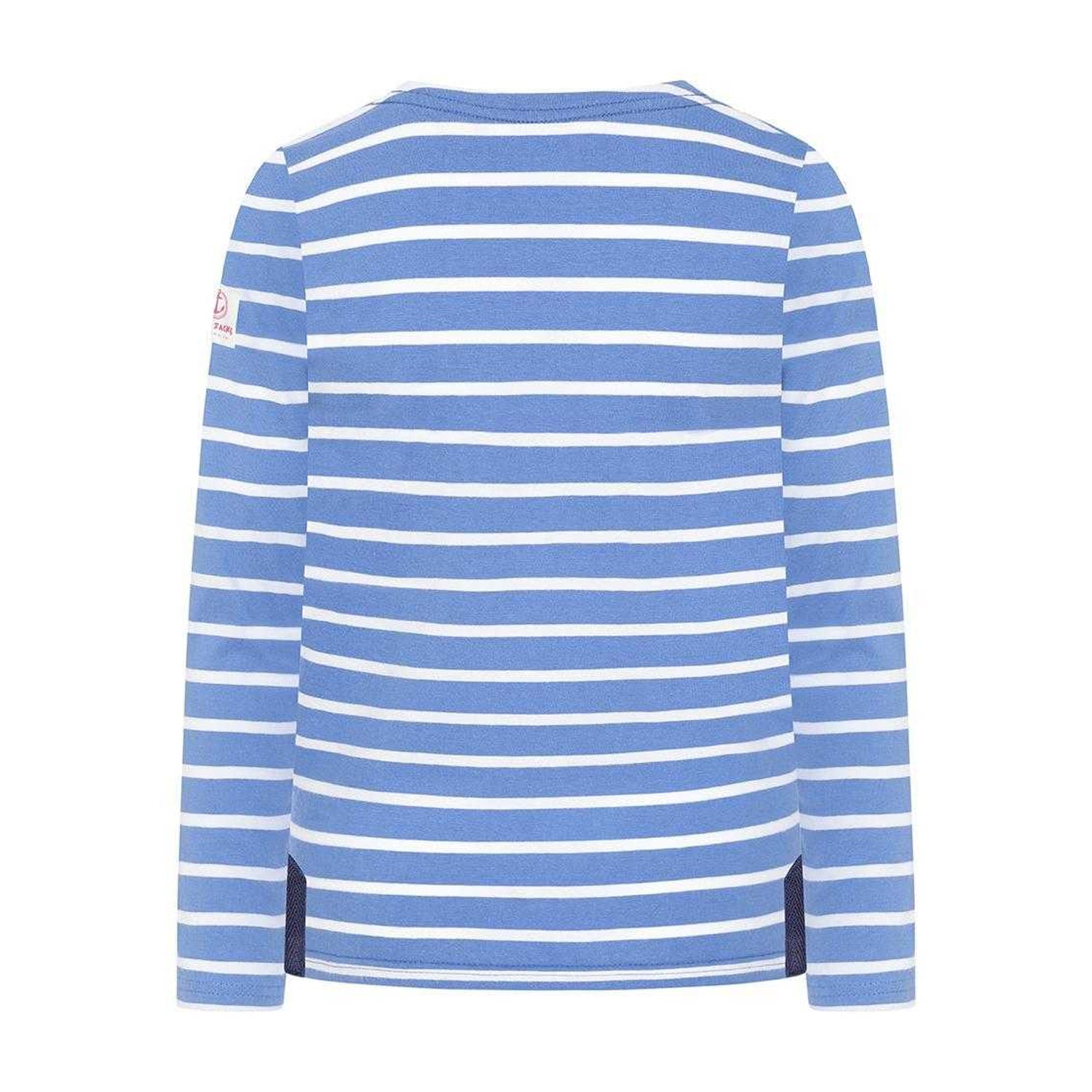 Sapphire - Back - Lazy Jacks Girls Breton Contrast Striped Long-Sleeved Top