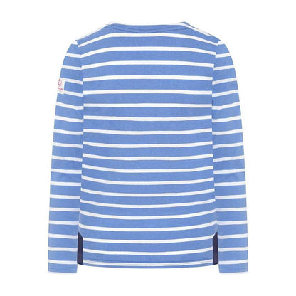 Sapphire - Back - Lazy Jacks Girls Breton Contrast Striped Long-Sleeved Top