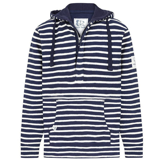 Marine - Front - Lazy Jacks Mens Textured Hoodie