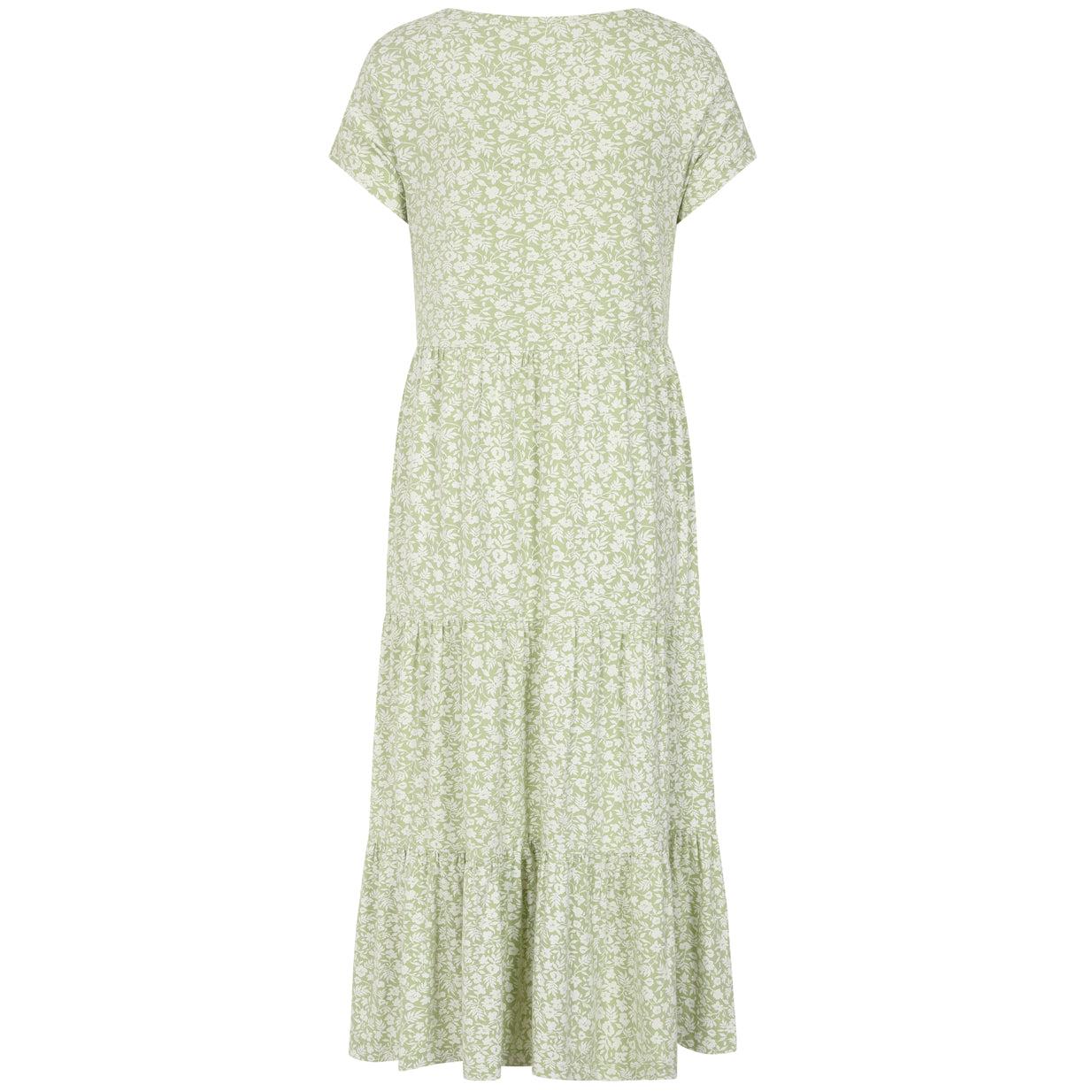 Green-White - Back - Lazy Jacks Womens-Ladies Floral Maxi Dress