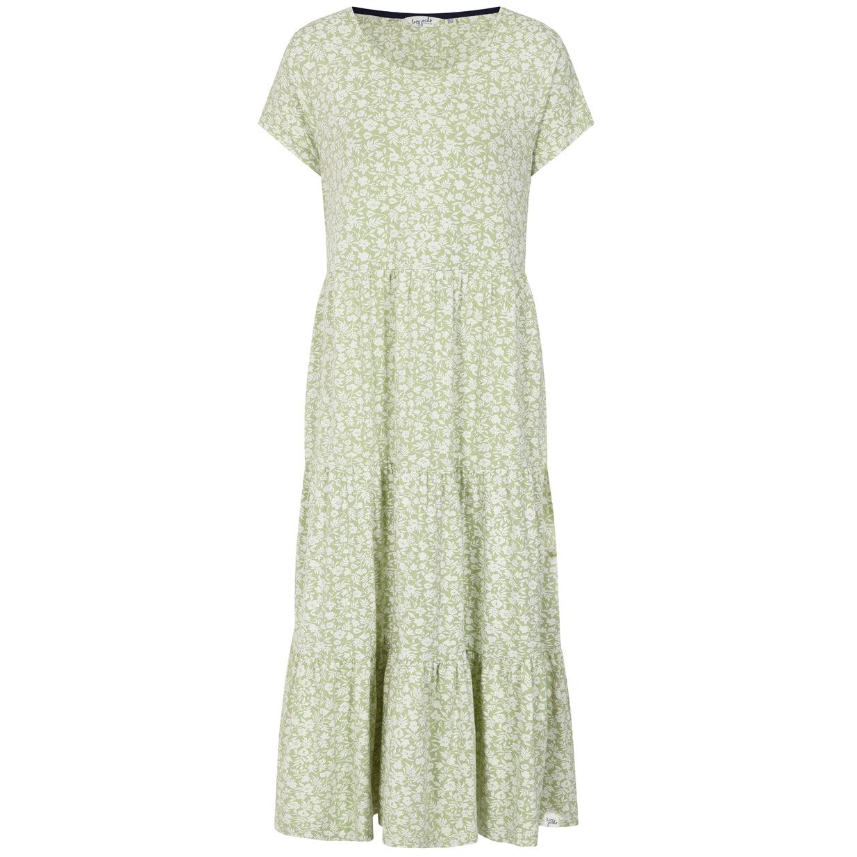 Green-White - Front - Lazy Jacks Womens-Ladies Floral Maxi Dress