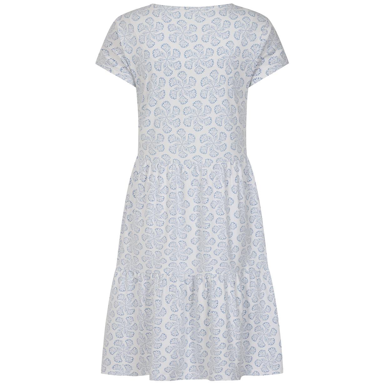 White-Blue - Back - Lazy Jacks Womens-Ladies Swirl Midi Dress