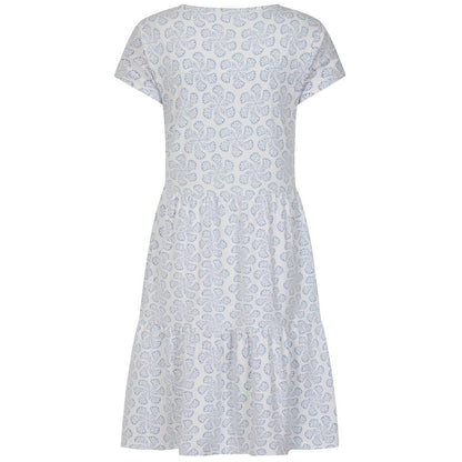 White-Blue - Back - Lazy Jacks Womens-Ladies Swirl Midi Dress