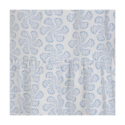 White-Blue - Side - Lazy Jacks Womens-Ladies Swirl Midi Dress