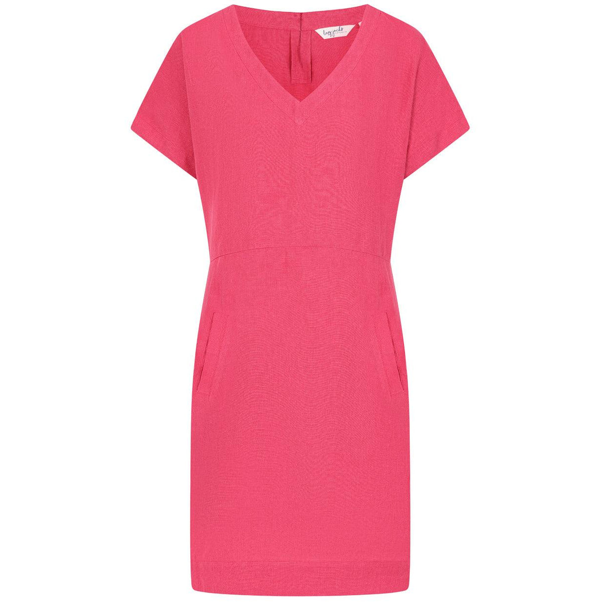 Cherry - Front - Lazy Jacks Womens-Ladies Linen Midi Dress