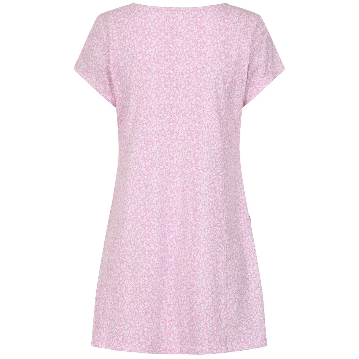 Pink - Back - Lazy Jacks Womens-Ladies Ditsy Print Tunic Top