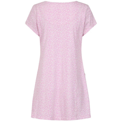 Pink - Back - Lazy Jacks Womens-Ladies Ditsy Print Tunic Top