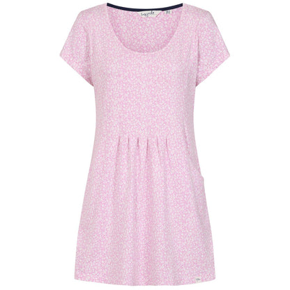 Pink - Front - Lazy Jacks Womens-Ladies Ditsy Print Tunic Top