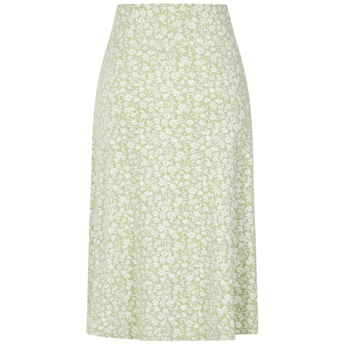 Grass Green - Back - Lazy Jacks Womens-Ladies Floral Jersey Skirt