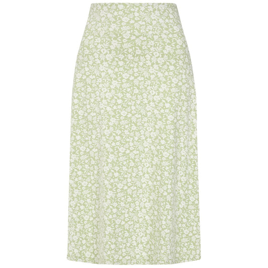 Grass Green - Front - Lazy Jacks Womens-Ladies Floral Jersey Skirt
