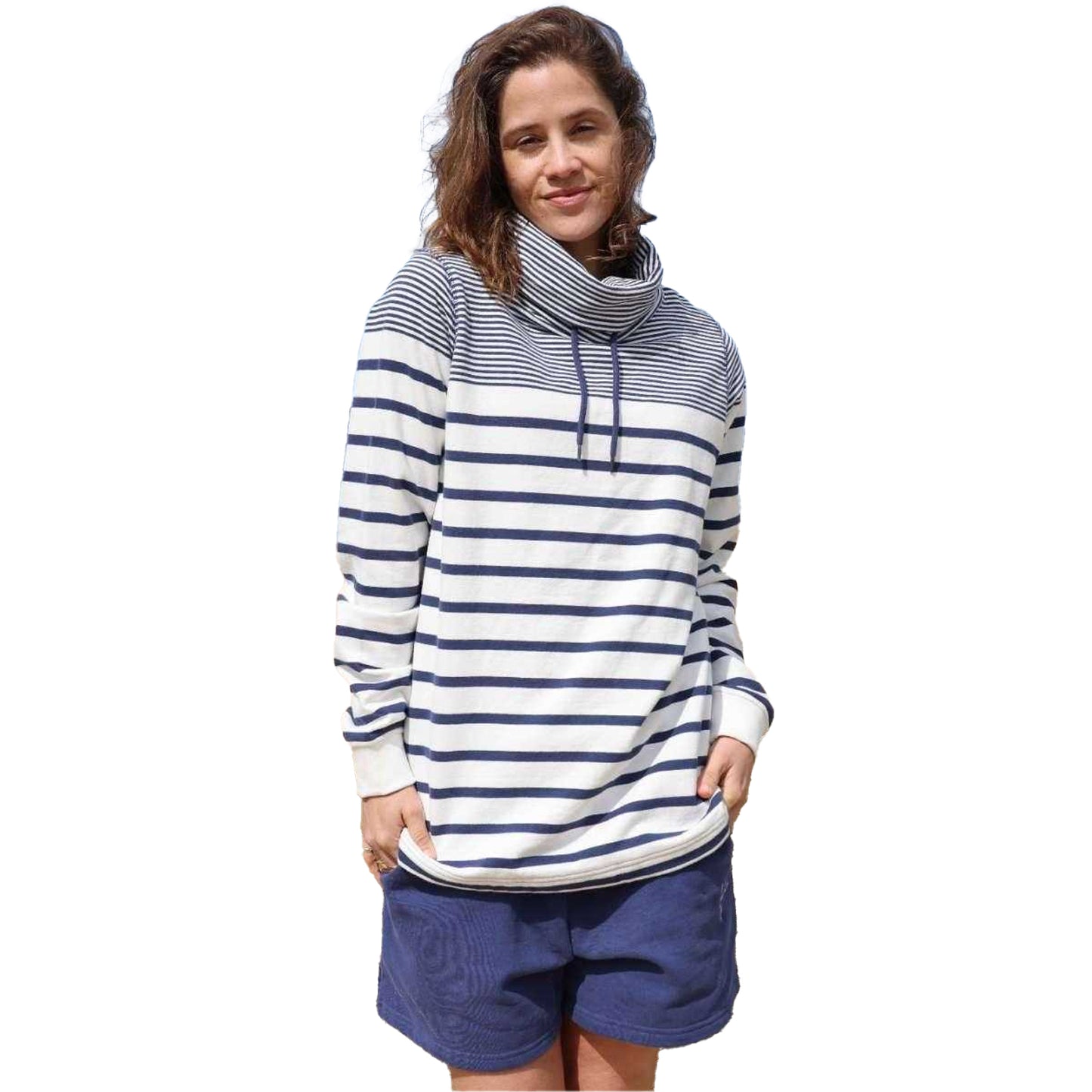 Twilight - Front - Lazy Jacks Womens-Ladies Striped Drawstring Sweatshirt