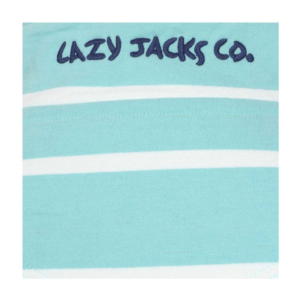 Peppermint - Side - Lazy Jacks Womens-Ladies Striped Quarter Zip Long-Sleeved Sweatshirt