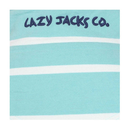 Peppermint - Side - Lazy Jacks Womens-Ladies Striped Quarter Zip Long-Sleeved Sweatshirt