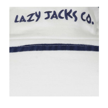 White - Lifestyle - Lazy Jacks Womens-Ladies Striped Quarter Zip Long-Sleeved Sweatshirt