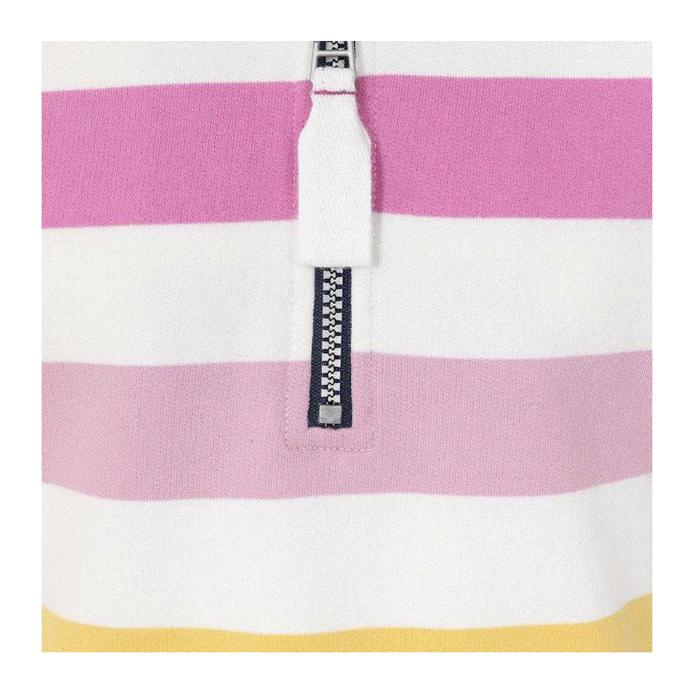 Pastel - Side - Lazy Jacks Girls Striped Quarter Zip Sweatshirt