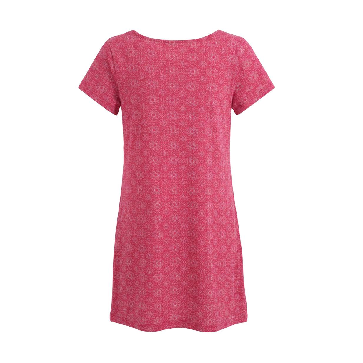 Pink - Back - Lazy Jacks Womens-Ladies Geometric Tunic