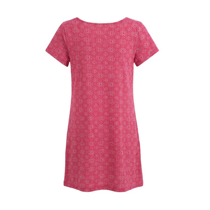 Pink - Back - Lazy Jacks Womens-Ladies Geometric Tunic