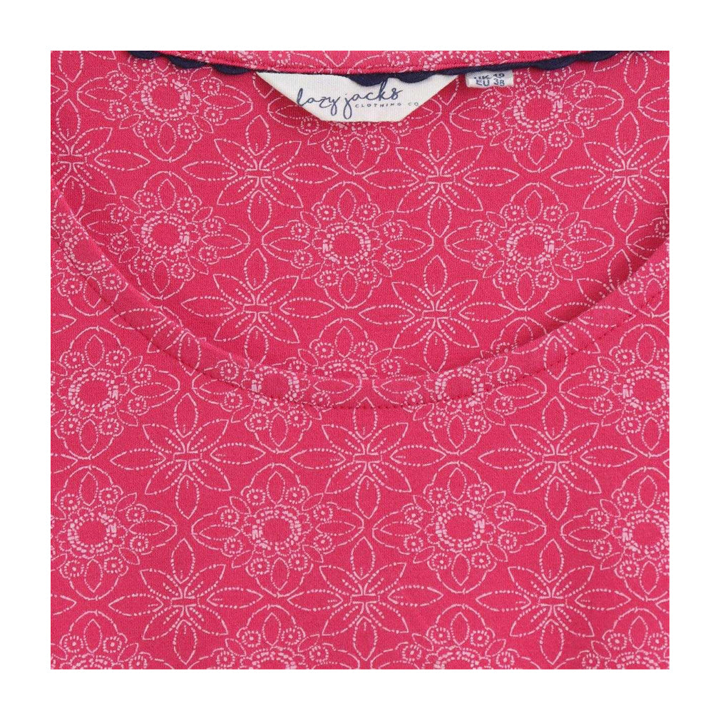 Pink - Lifestyle - Lazy Jacks Womens-Ladies Geometric Tunic