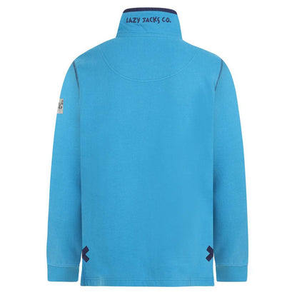 Turquoise - Back - Lazy Jacks Womens-Ladies Soft Touch Quarter Zip Sweatshirt