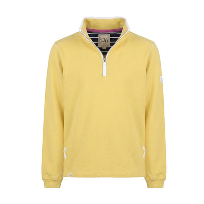 Lemon-White - Front - Lazy Jacks Womens-Ladies Soft Touch Quarter Zip Sweatshirt