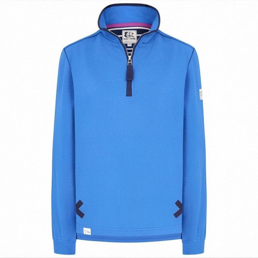 Blue - Front - Lazy Jacks Womens-Ladies Soft Touch Quarter Zip Sweatshirt