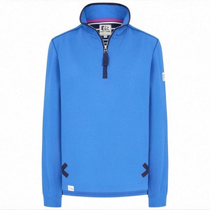 Blue - Front - Lazy Jacks Womens-Ladies Soft Touch Quarter Zip Sweatshirt