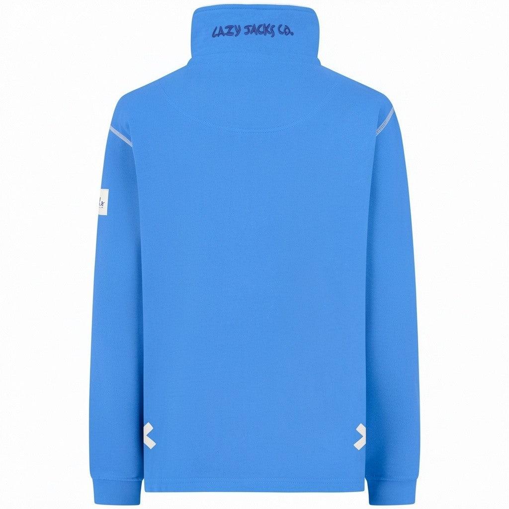 Blue - Back - Lazy Jacks Womens-Ladies Soft Touch Quarter Zip Sweatshirt