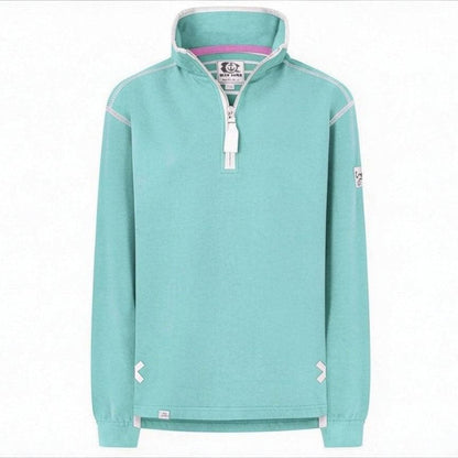 Peppermint - Front - Lazy Jacks Womens-Ladies Soft Touch Quarter Zip Sweatshirt