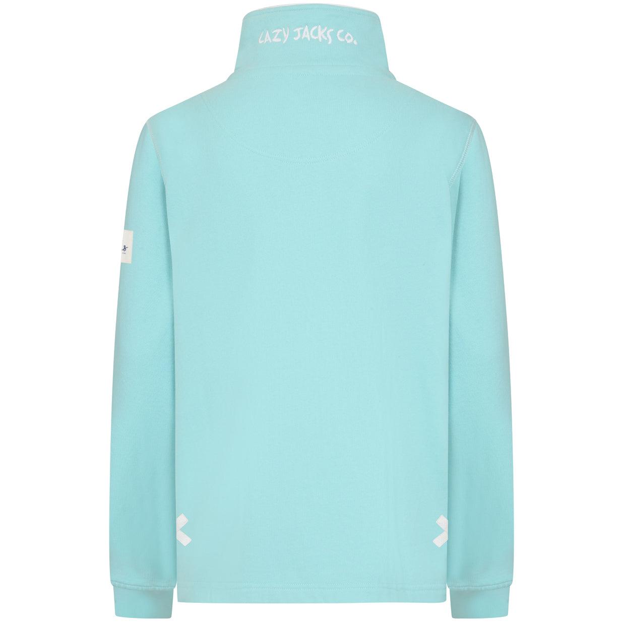 Peppermint - Back - Lazy Jacks Womens-Ladies Soft Touch Quarter Zip Sweatshirt