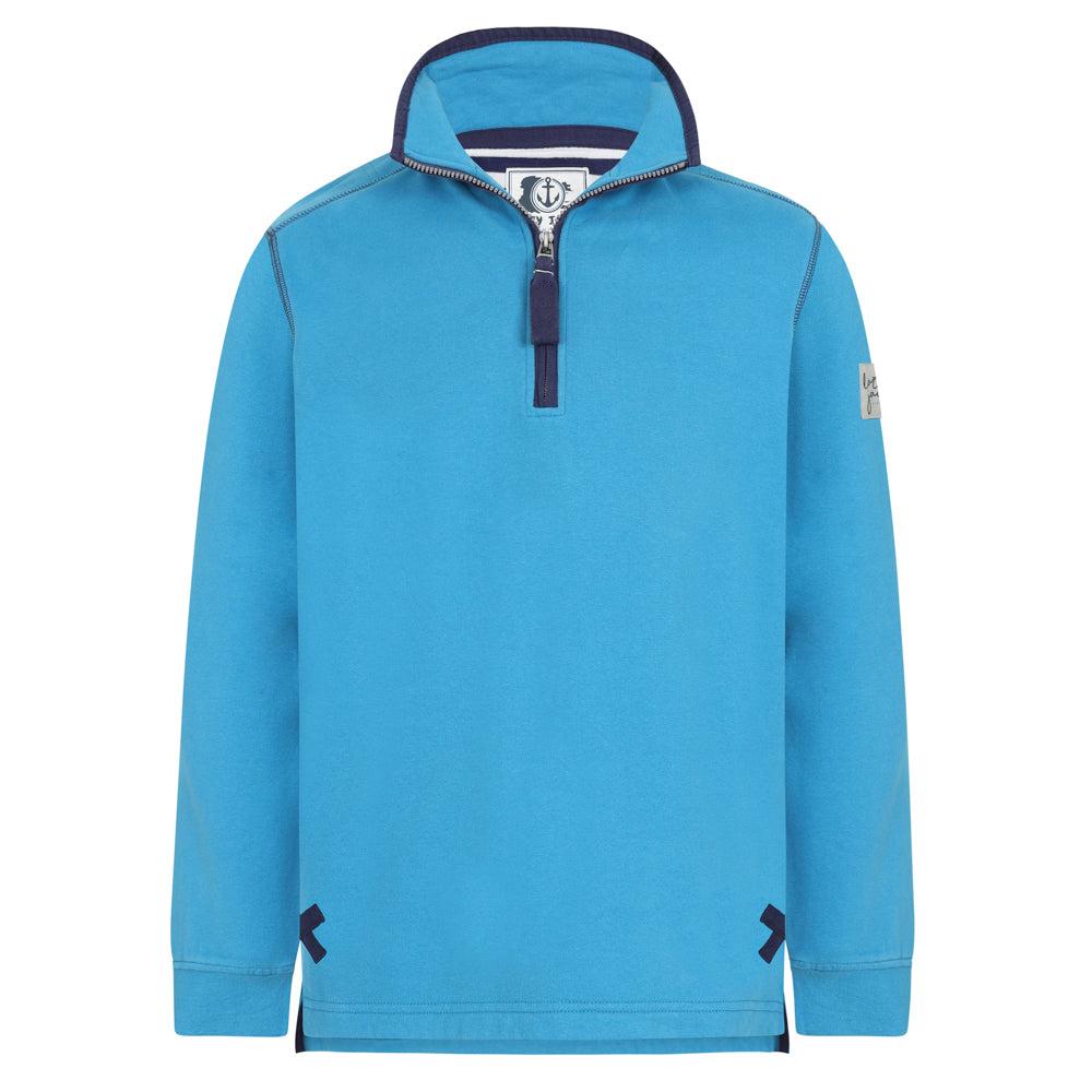 Turquoise - Front - Lazy Jacks Womens-Ladies Soft Touch Quarter Zip Sweatshirt