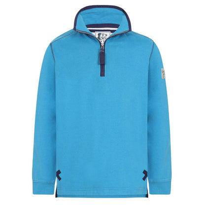 Turquoise - Front - Lazy Jacks Womens-Ladies Soft Touch Quarter Zip Sweatshirt