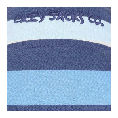 Winter Blue - Lifestyle - Lazy Jacks Womens-Ladies Striped Button Neck Sweatshirt